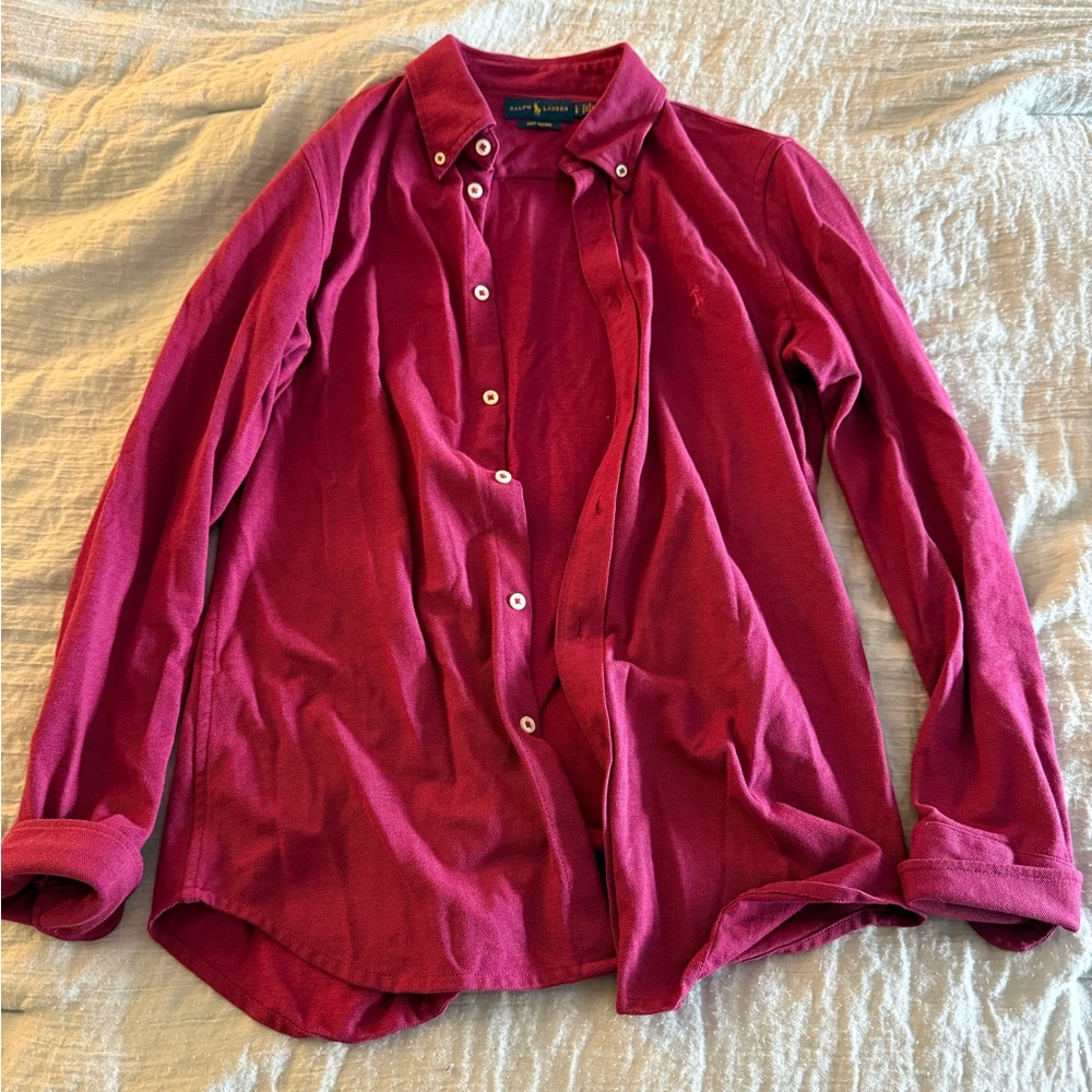 Ralph Lauren Women's Button-Down Shirt in Berry
